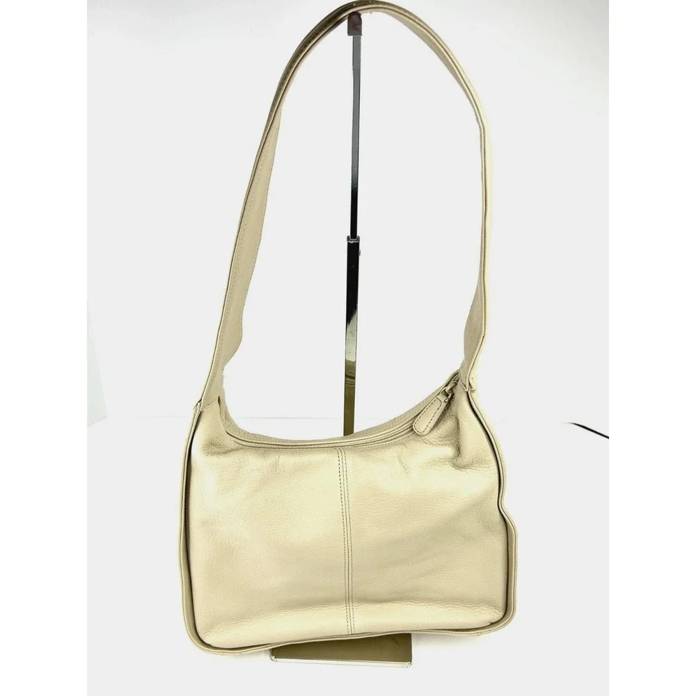 Giani Bernini Hobo Shoulder Bag‎ Leather Medium Messenger Purse Beige NWOT